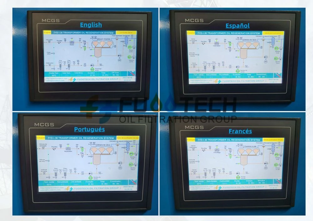 ZYD-I-30 oil regeneration machine with multi languages PLC- FUOOTECH